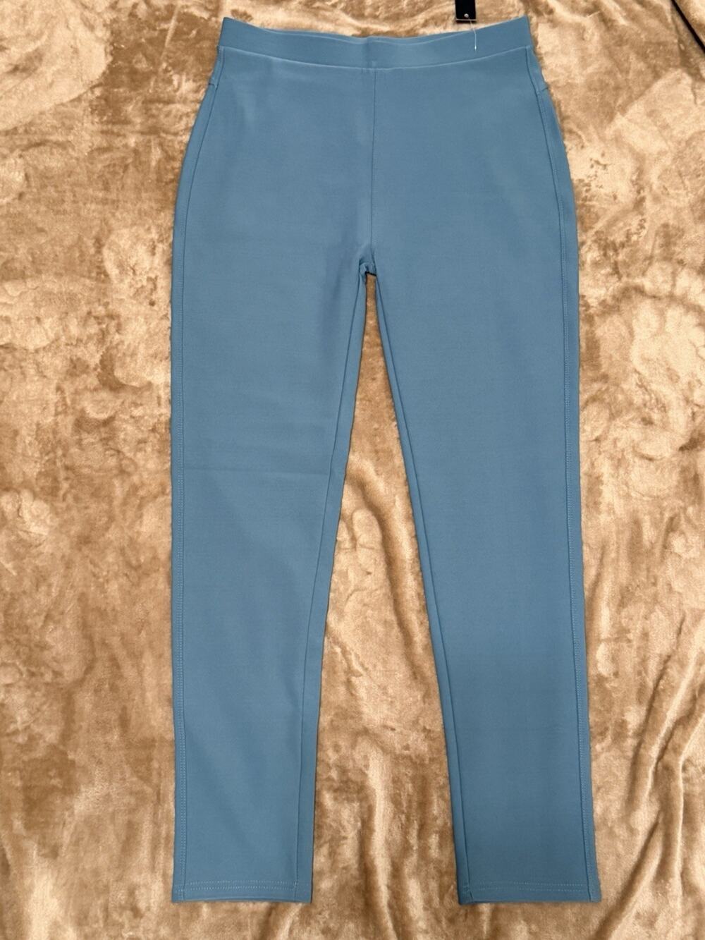 Dusty Blue/Teal Stretchy skinny pant plus size women. Scuba leggings. Work slack